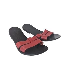 Our Tribe Leather Sandals Women's Sz 7 Fashion Footwear Flat Red